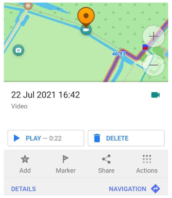 قائمة إضافة الصوت والفيديو أماكني السياق
