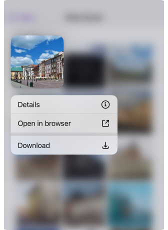 iOS - خيارات قائمة السياق