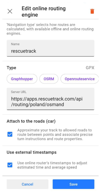 التوجيه المخصص بصيغة GPX أندرويد 1