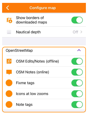 طبقة تحرير OSM iOS