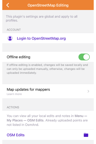 إعدادات إضافة تحرير OpenStreetMap أندرويد