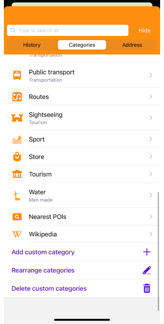 البحث عن نقاط الاهتمام (POI) iOS