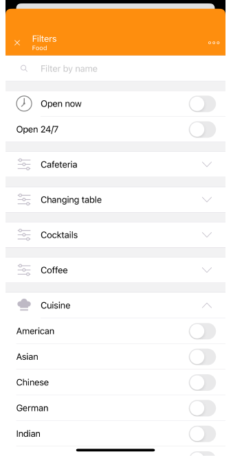 البحث عن نقاط الاهتمام (POI) iOS