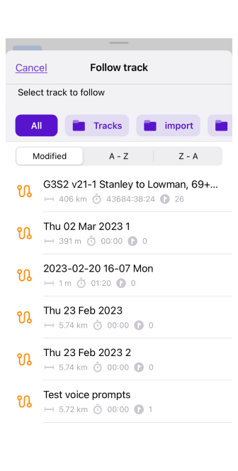 الأجزاء iOS
