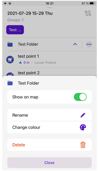 قائمة مجموعة المسار iOS