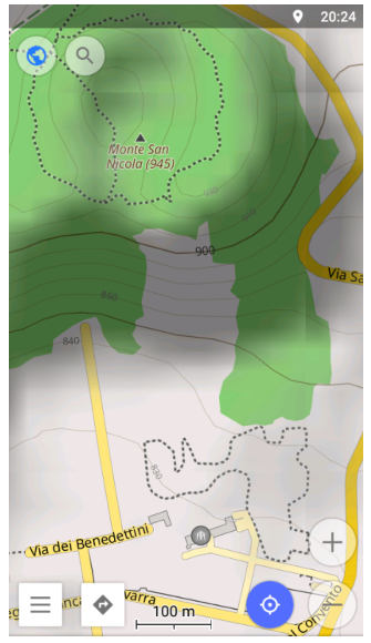 Contour lines combined with Hillshade