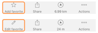 Add Edit favorite action iOS