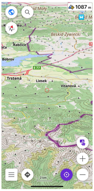 Elevation - Map center