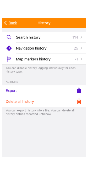 General Settings History IOS