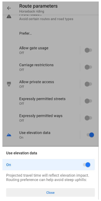 Use elevation data Android