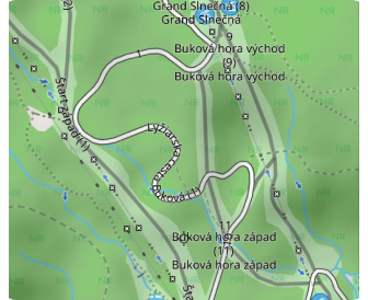 Map routes - ski slopes