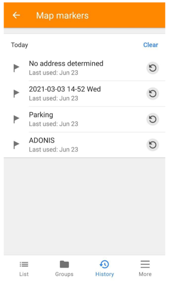 Map markers History Android