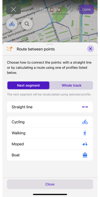 Plan a route ios