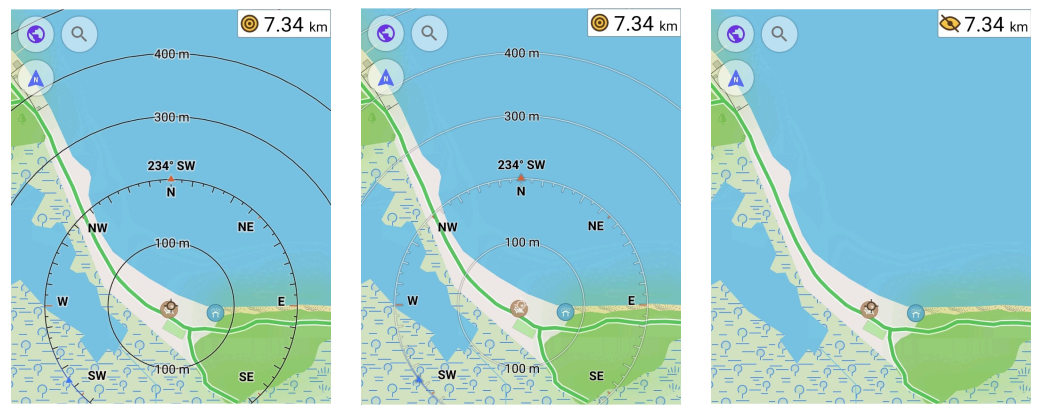 Radius-ruler screen