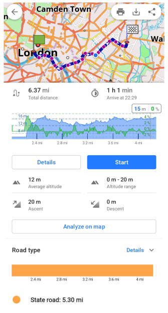 Route graph Android