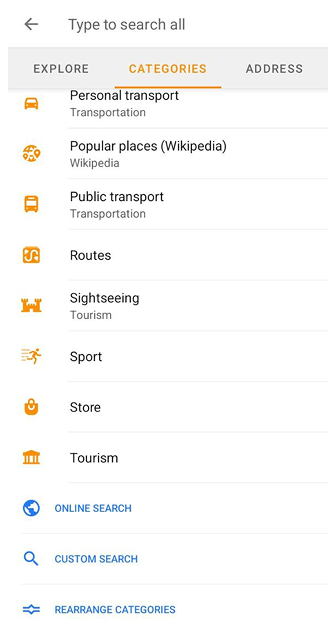 Search POI Android