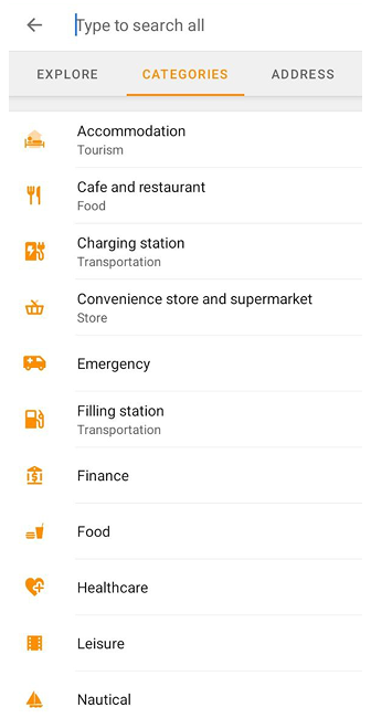 Search POI Android