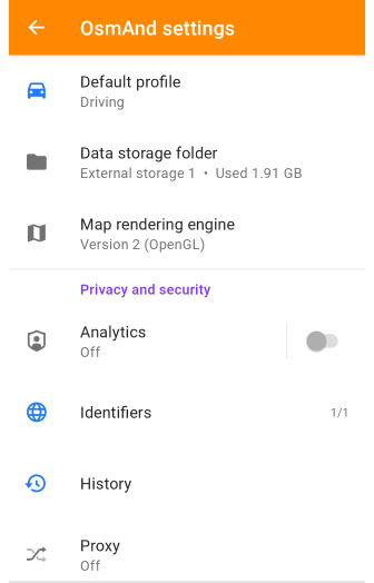 Profile Allgemeine Einstellungen Android