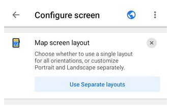 Kartenbildschirm-Layout