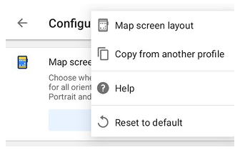 Kartenbildschirm-Layout