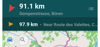 Widgets de marcadores de mapa en la barra superior