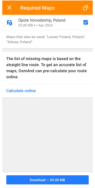 Mensaje sin mapas al construir la navegación Android