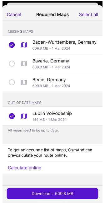 Mensaje sin mapas al construir la navegación iOS