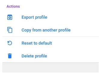 Ajustes de acciones de perfiles Android