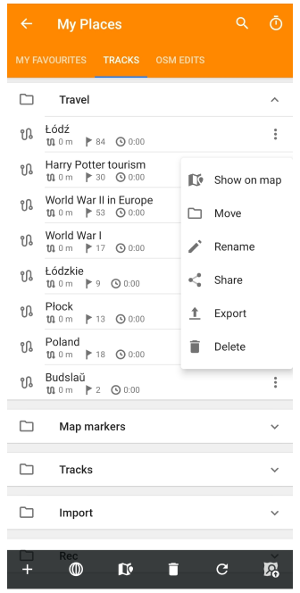 Puntos del menú de guías de viaje 2