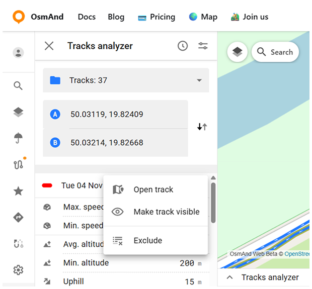Analizador de pistas