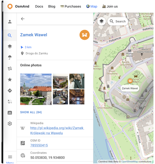 Menu contextuel du point d&#39;intérêt