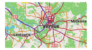 Style de route à contraste élevé sur la carte