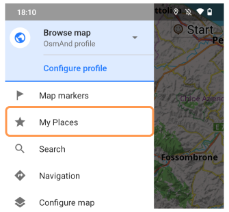 Mes lieux favoris Android