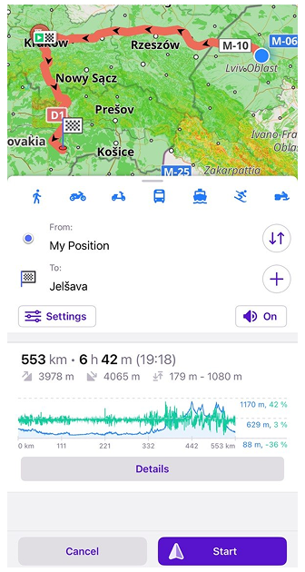 Écran de navigation iOS