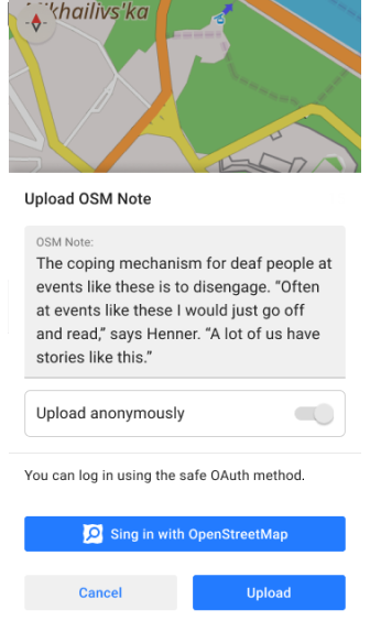 Ouvrir une note OSM Android