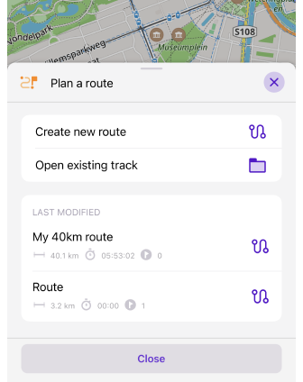 Planifier un itinéraire ios