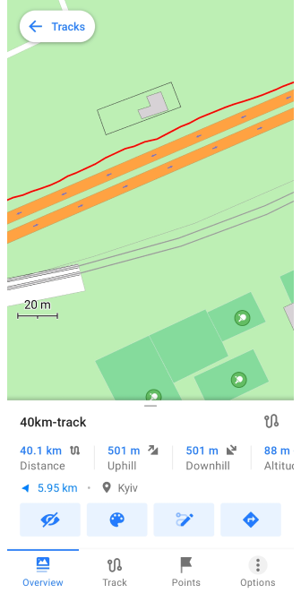Apparence de la trace vue d&#39;ensemble Android