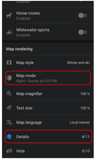Abilita modalità Notte e Illuminazione in Android