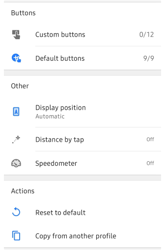 Menu Configura schermata