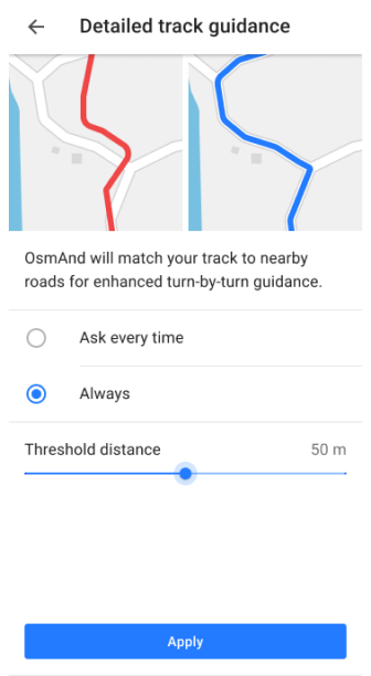 Impostazioni di navigazione Android