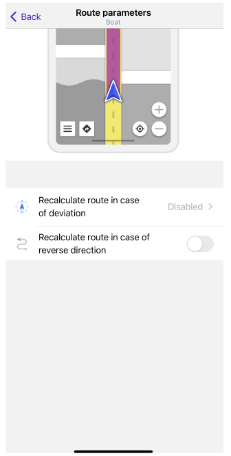 Impostazioni di percorso diretto iOS