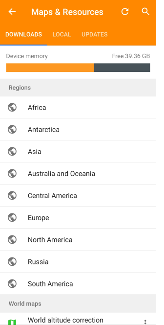 Scarica menu mappa generale Android