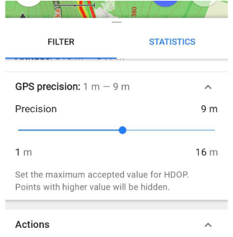Numeri precisione filtro GPS Android