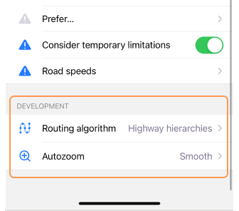 Impostazioni di navigazione iOS