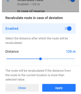 Impostazioni di navigazione Android