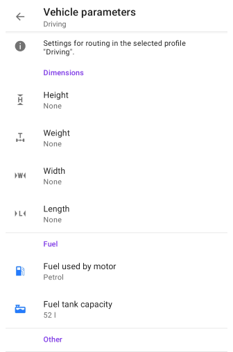 Impostazioni di navigazione Android