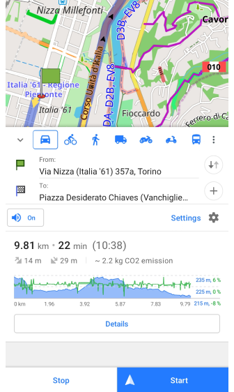 Avvio schermata di navigazione Android