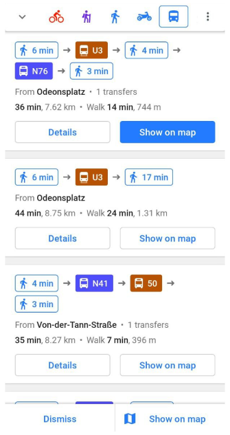 Navigazione mezzi pubblici Android