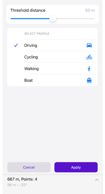 Pianifica un percorso snap-road-ios