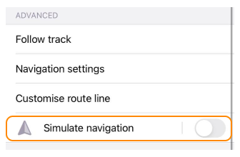 Simula navigazione iOS